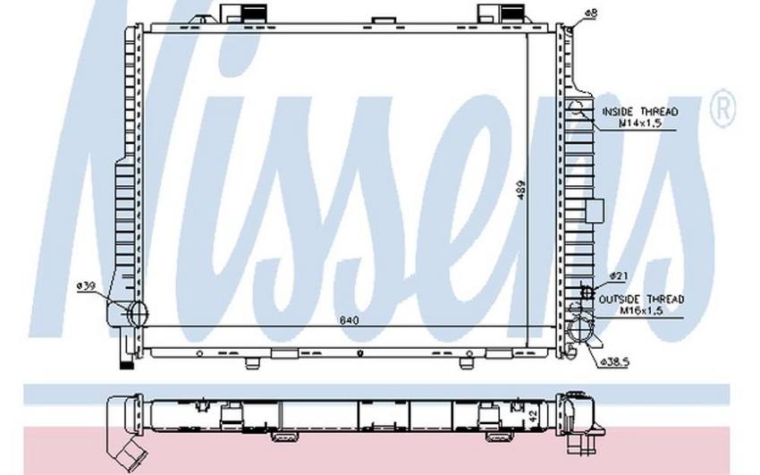 Mercedes Radiator 2105004703 - Nissens 62615